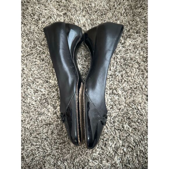 SALVATORE FERRAGAMO BLACK LEATHER GANCINI BUCKLE SHOES SIZE 9 B - Picture 5 of 10